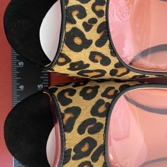 Sacha London Heel Pump Peeptoe Slingback Platform Leopard Leather Suede Elga - Picture 11 of 16